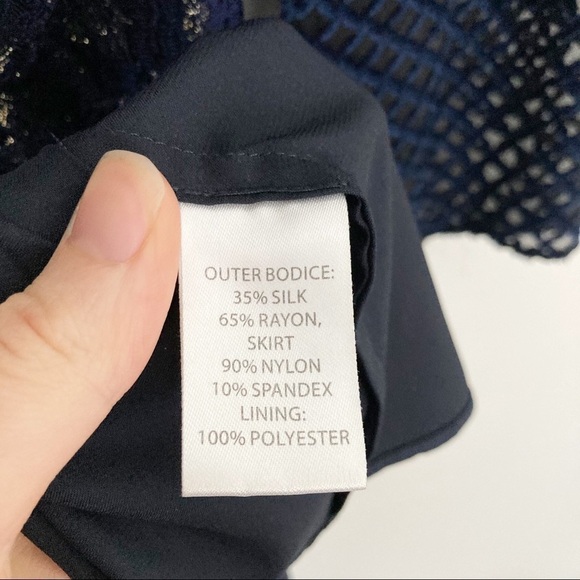 SALONI x REVOLVE Yana Navy Ruffle Lace Midi Dress - Picture 11 of 11